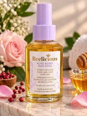 💙 Beelicious - Rose Berry Honey Infused Body & Hair Perfume Made In England
